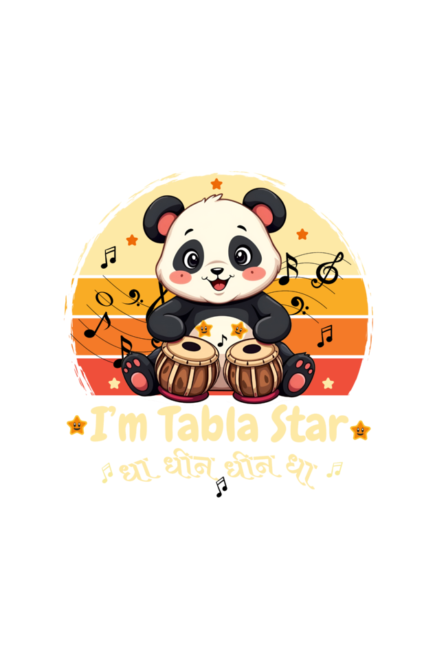 I ' M Tabla Star -Cute Baby Panda Bear boys short sleeve t shirt
