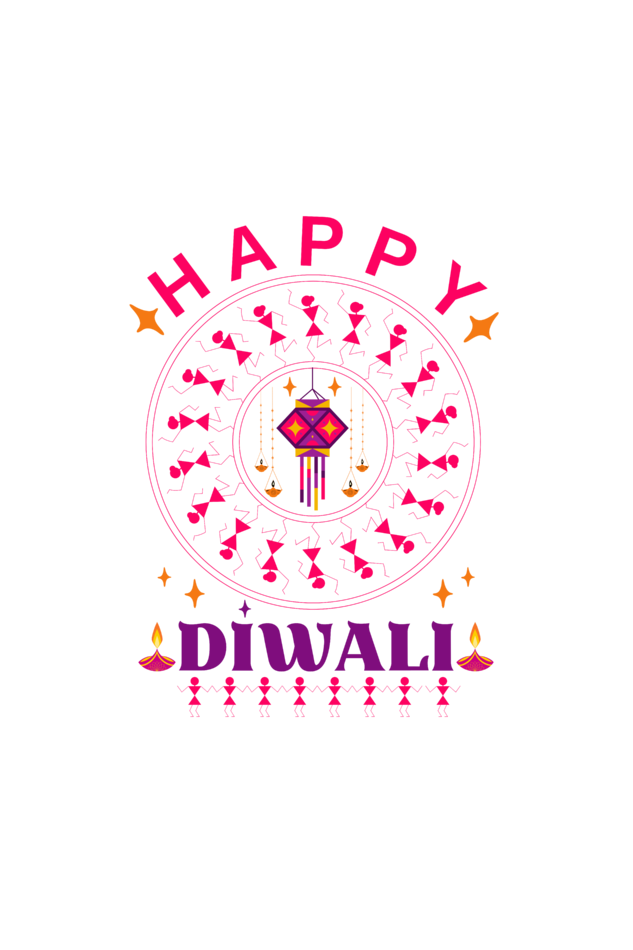 Warli Girls style India art -Happy diwali zipper tote bag