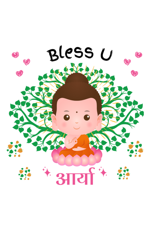 Arya blessed by cute little buddha-kids girl t shirt