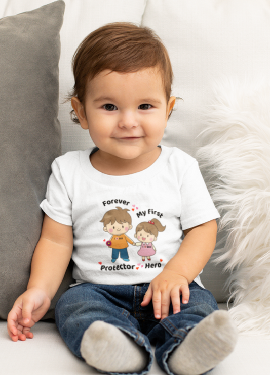 Forever Protector -My First Hero -Rakshabandhan New Born Boys T shirt