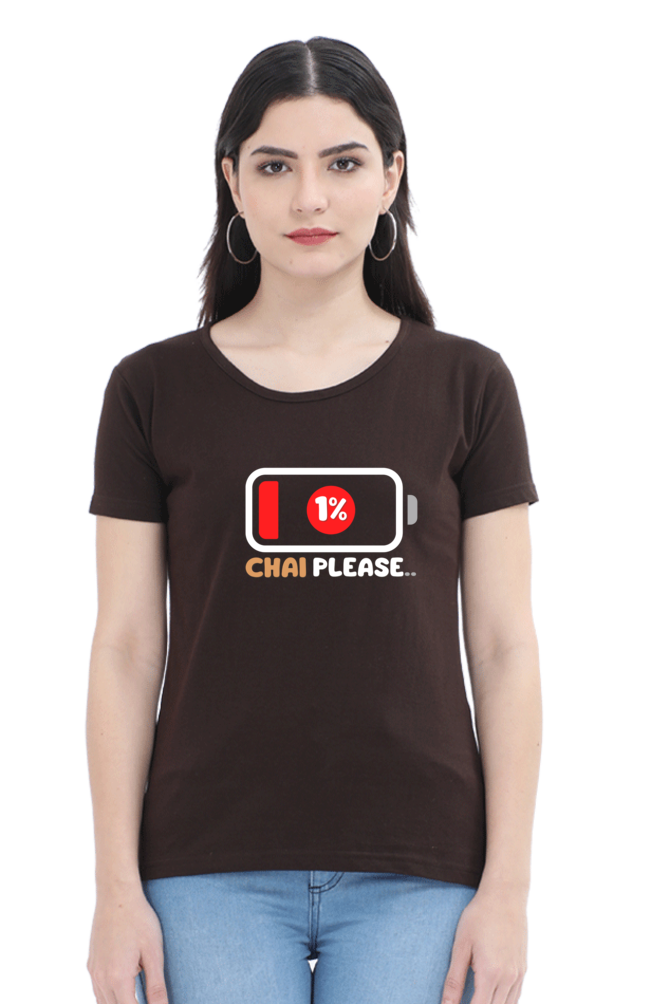 Battery Down 1 % Chai Please Ladies tee
