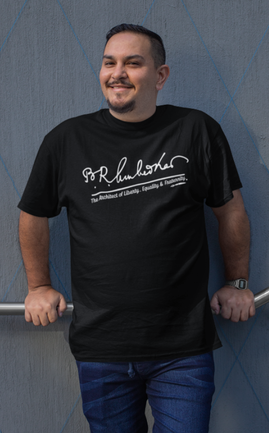 Dr. B.R. Ambedkar Signature ( LIberty ,Equality,Fraternity) Mens classic short sleeve t shirt ( (size 3xl-7xl))