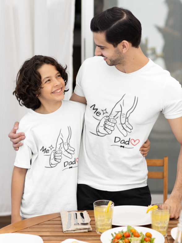 Me and Dad Kids boy– Minimalist Father’s Day T-Shirt ( age 5-13 yrs)