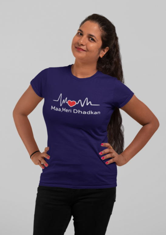 Mom -my heartbeat Ladies Crew Classic T shirt