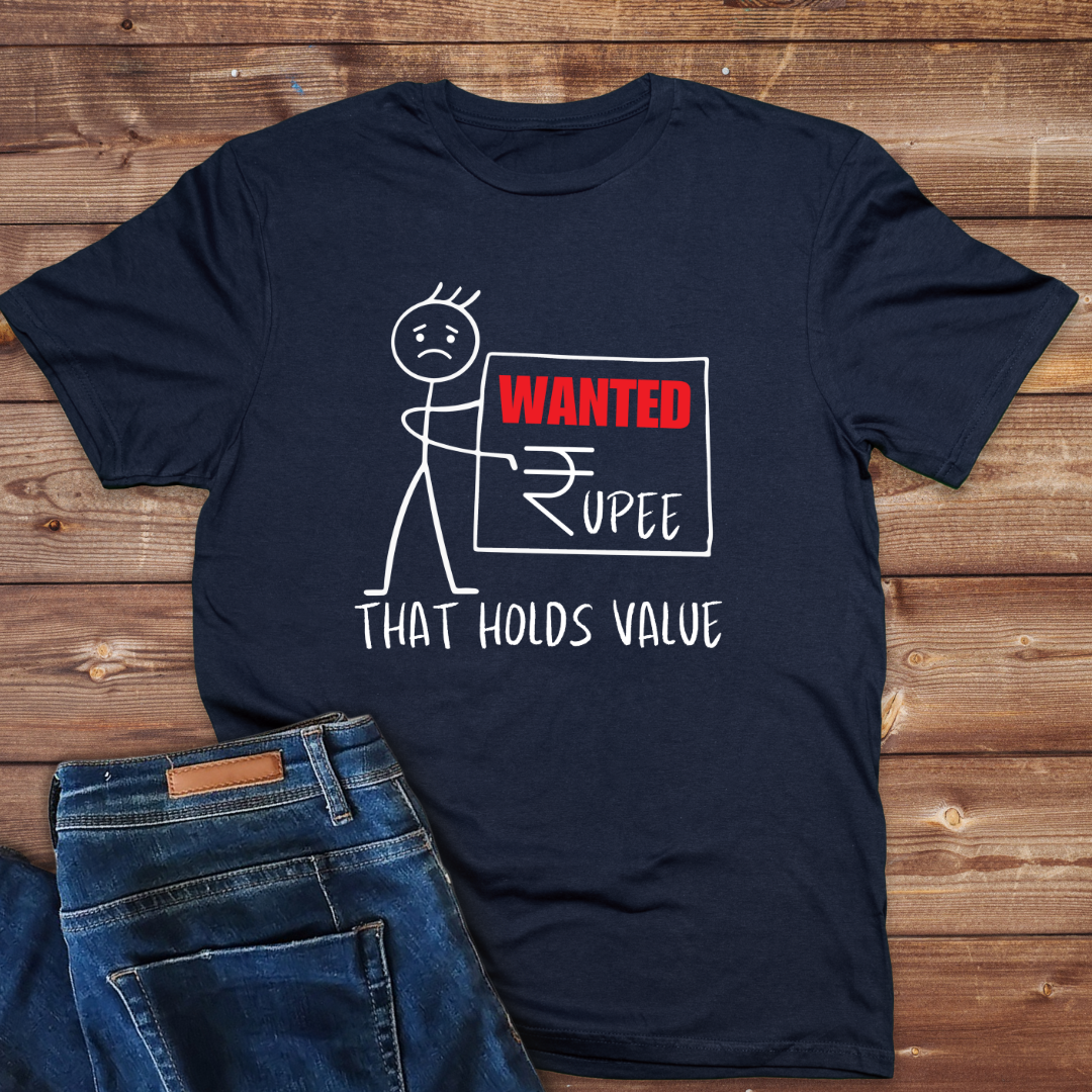 Wanted a Rupee that Holds Value-stickman figure ladies Classic t shirt