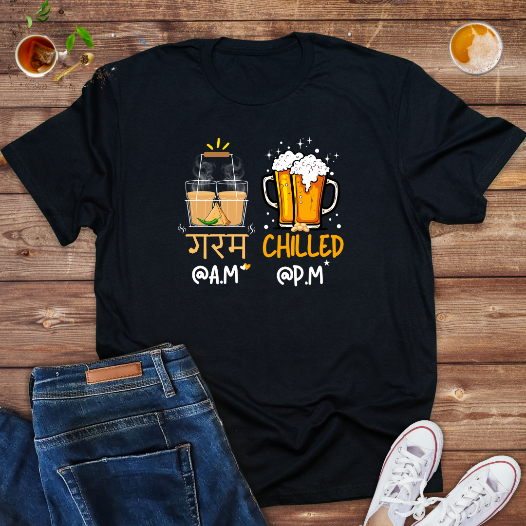 Garam at am Vs Chilled at PM-Ladies tee