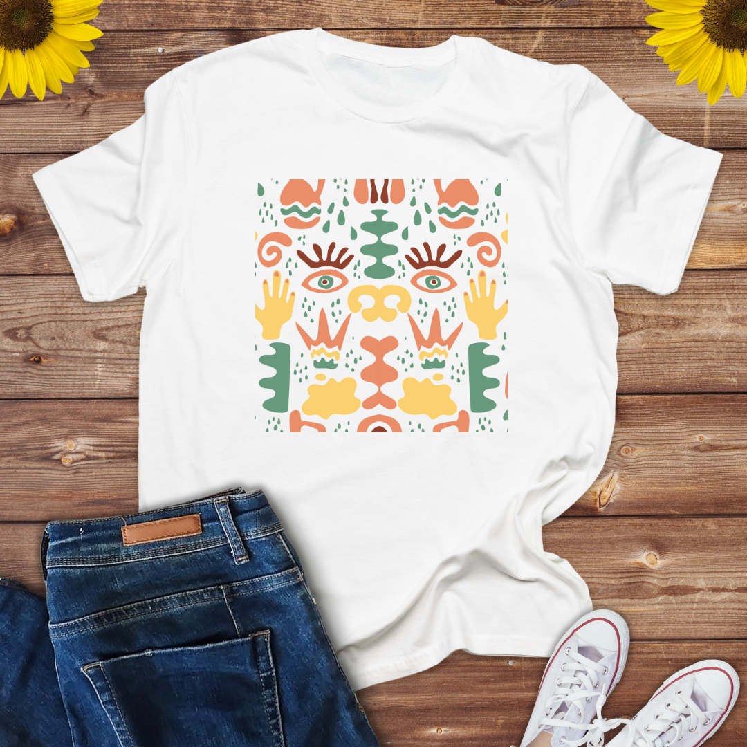 Boho Flowers Human face shape-Ladies Tee