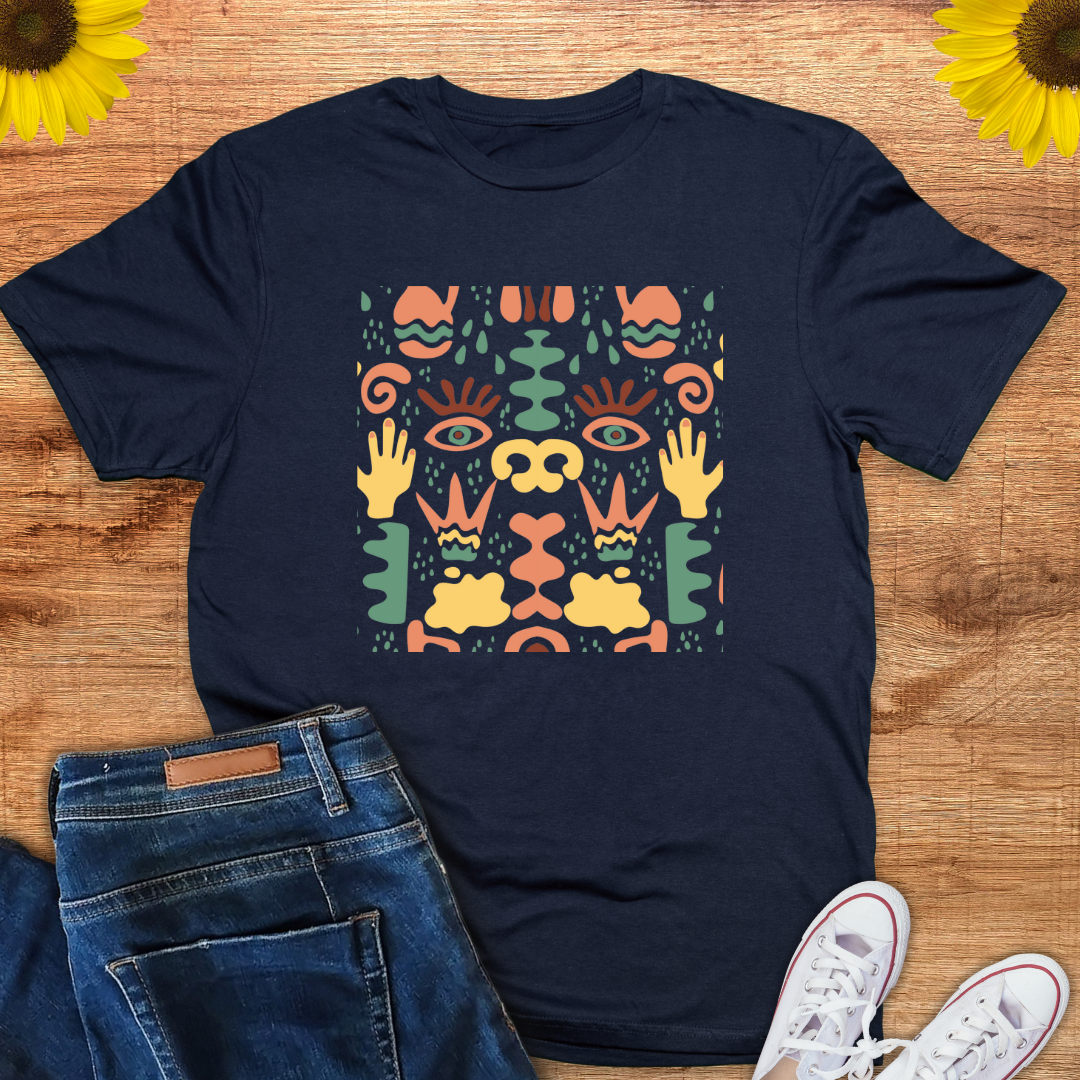 Boho Flowers Human face shape-Ladies Tee