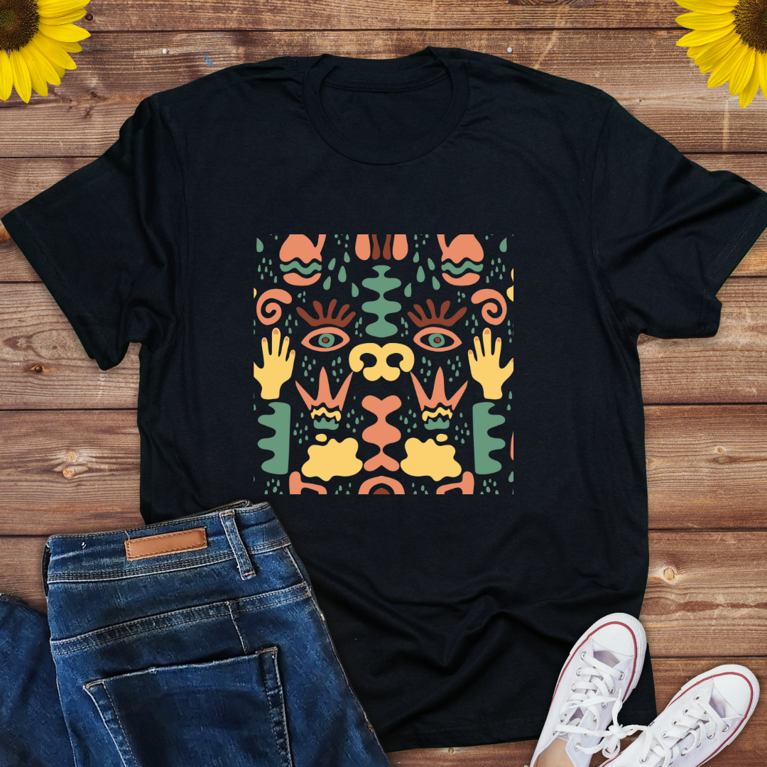 Boho Flowers Human face shape-Ladies Tee