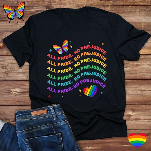 All Pride-No Prejudice -Support LGBTQ-Unisex standard Crew T shirt