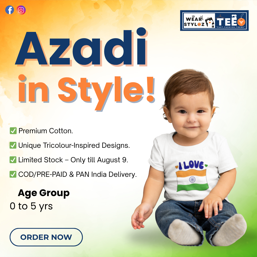 I love India - Cute Tiranga Flag -Boy's Crew Neck T-Shirt