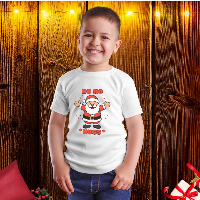 Ho Ho - Hugs Santa Hugging Toddlers Boys t shirt