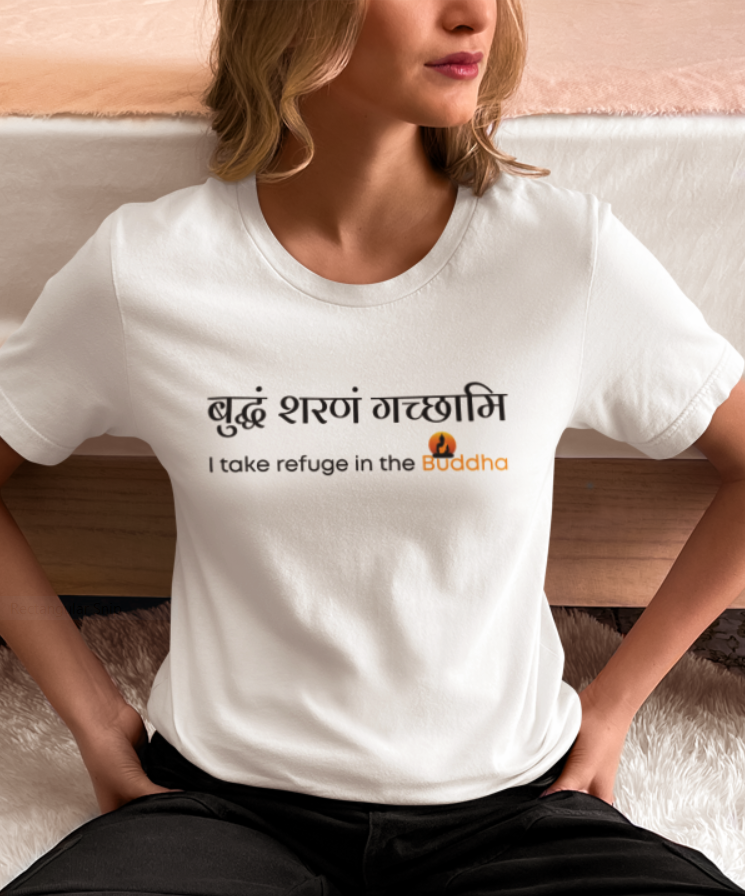 BUDDHAM SARANAM GACCHAMI -I REFUGE IN THE BUDDHA- ladies t shirt