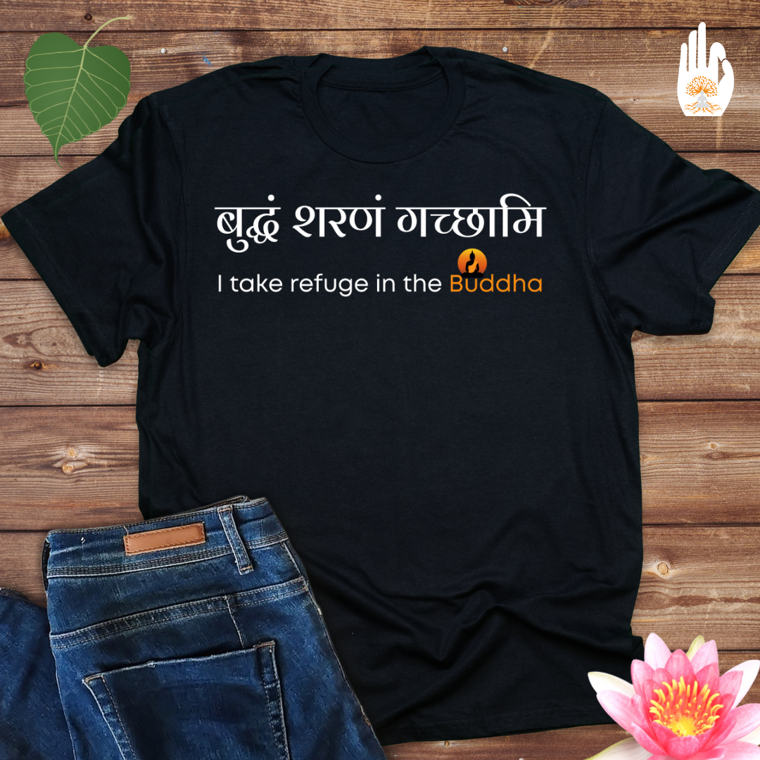 Buddham saranam gacchami - I Refuge in the Buddha-Ladies t shirt