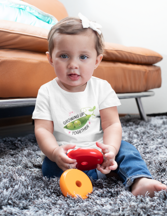 Growing up together New born Baby Girl T shirt