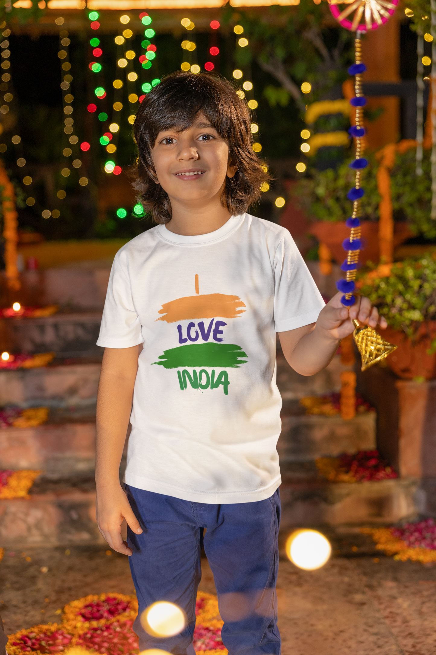 i love india - Brush Strikes -Boy's Crew Neck T-Shirt