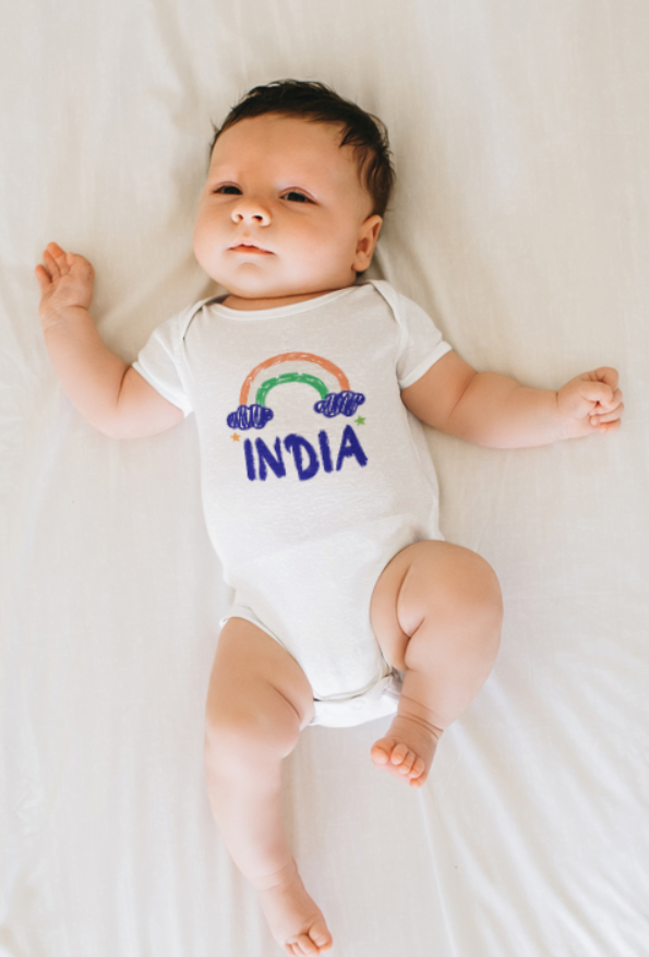 Cute Tiranga Rainbow -Scribbled Design -Kids Rompers