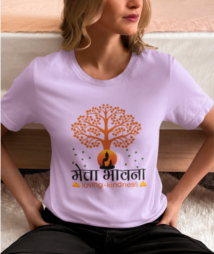 Metta-Bhavna-Pali Language to English -Ladies T shirt