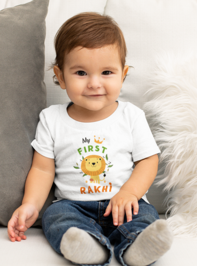 My first Rakhi -cute lion New Born & toddlers T shirt (0M to 47M)