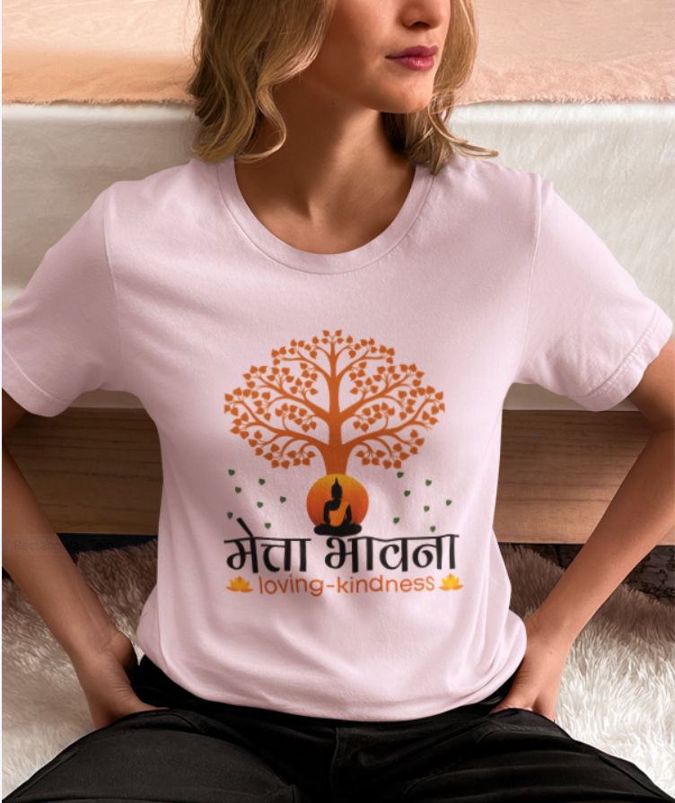 Metta-Bhavna-Pali Language to English -Ladies T shirt