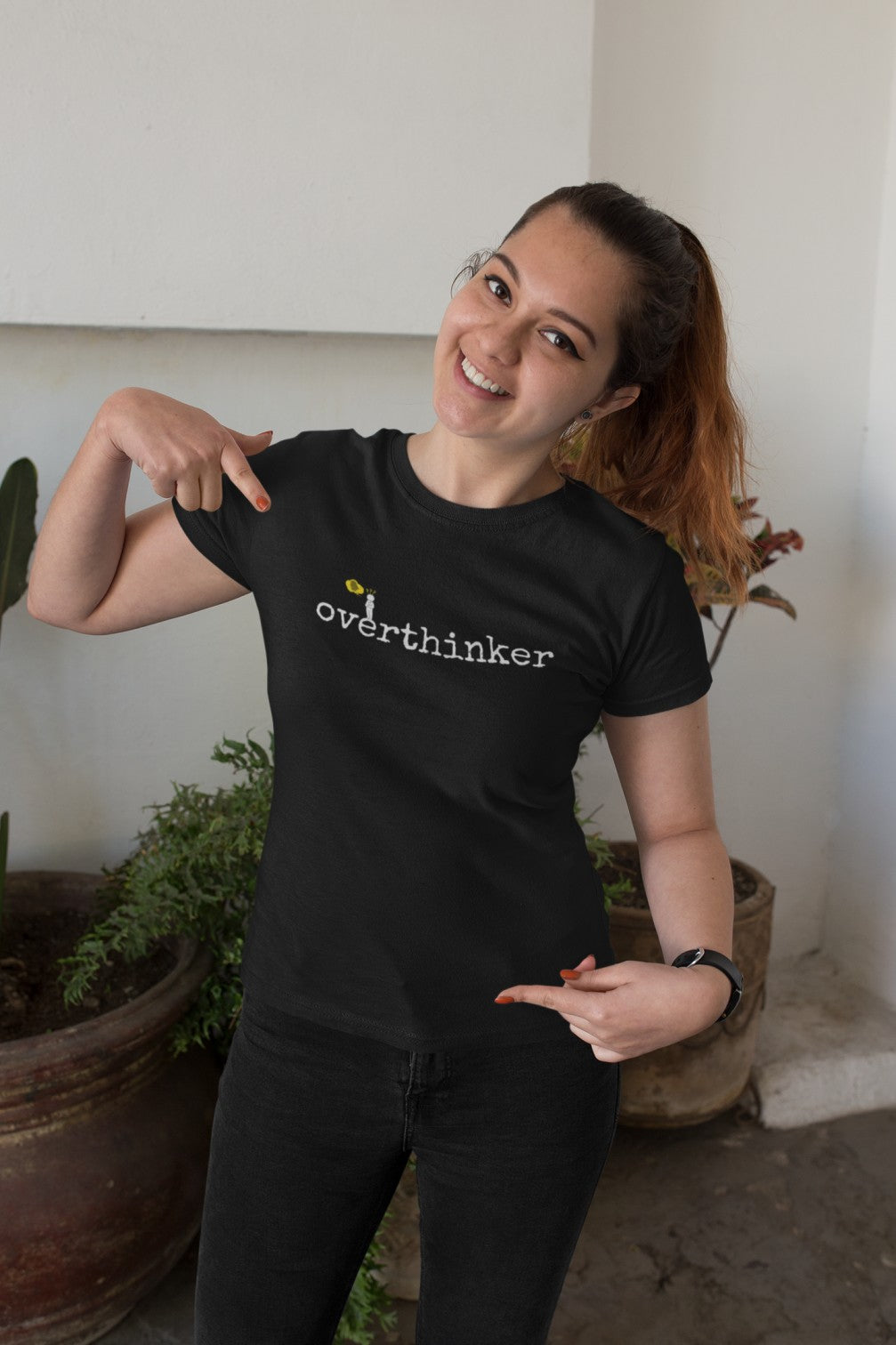Overthinker Sarcasm Funny Ladies Tee