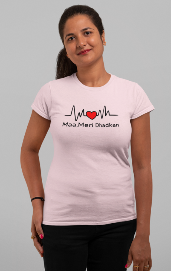 Mom -my heartbeat Ladies Crew Classic T shirt