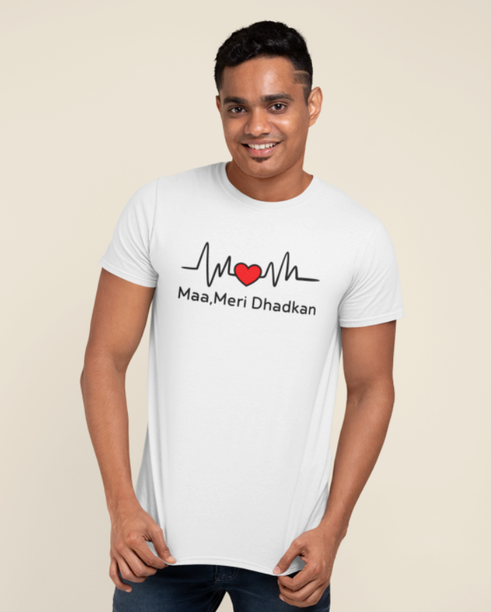 Mom -my heartbeat Mens Crew Classic T shirt