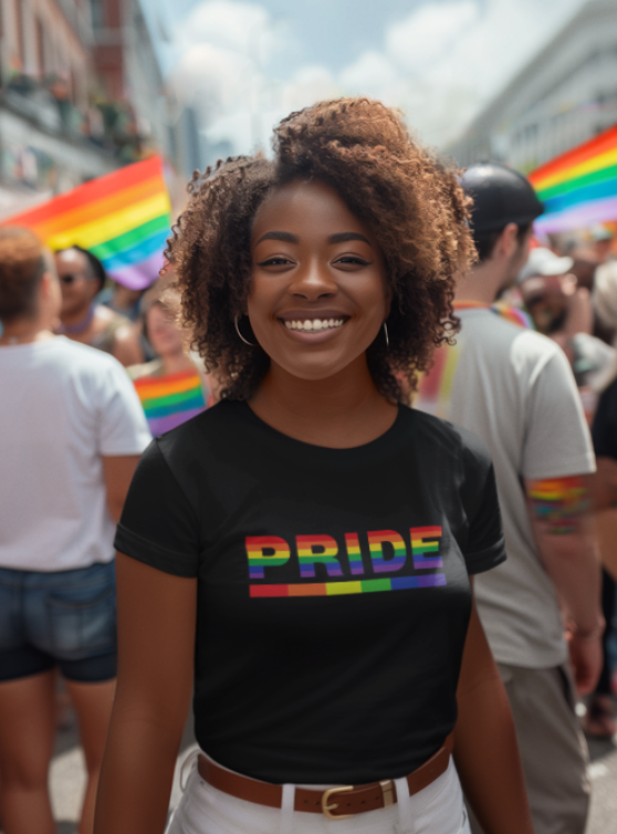 Pride -Colour bar- Support LGBTQ-Unisex standard Crew T shirt