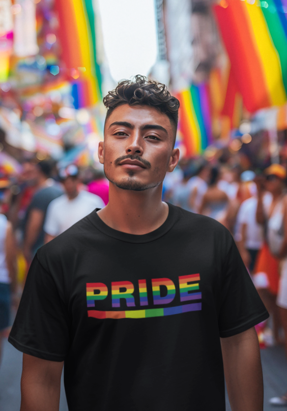 Pride -Colour bar- Support LGBTQ-Unisex standard Crew T shirt