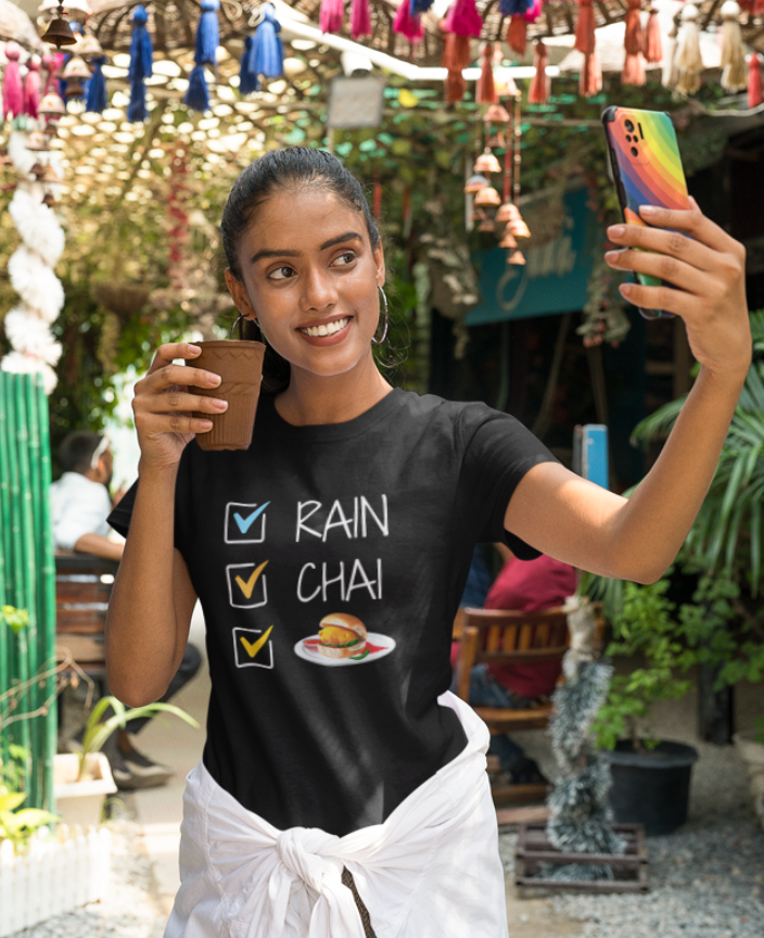 Rain ,Tea ,Vadapav -Unisex Standard Crew T-Shirt