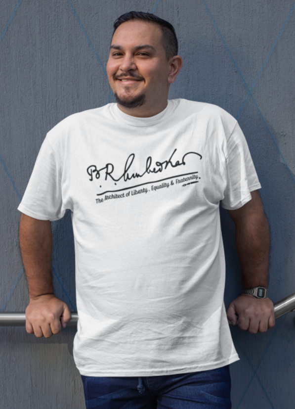Dr. B.R. Ambedkar Signature ( LIberty ,Equality,Fraternity) Mens classic short sleeve t shirt ( (size 3xl-7xl))