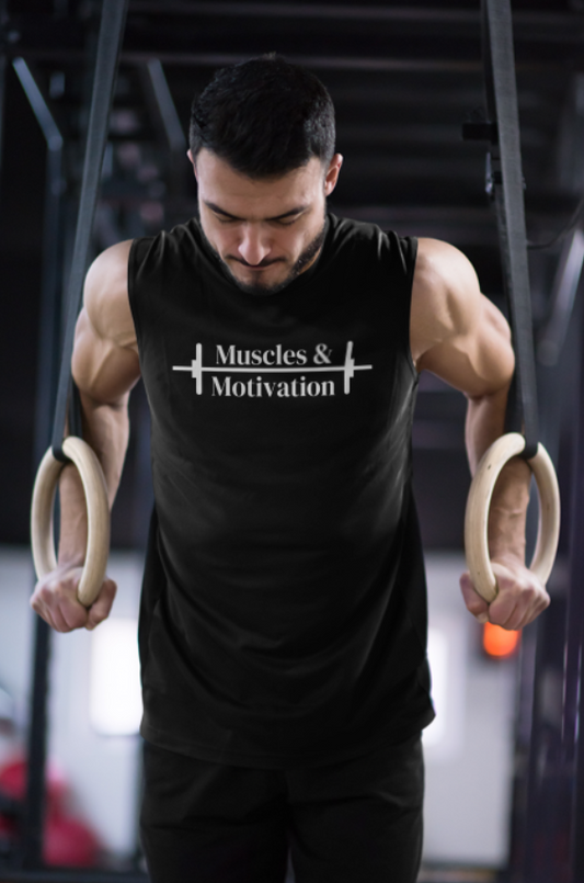 Muscles & Motivation -Fitness lover  Sleeveless T shirt for mens