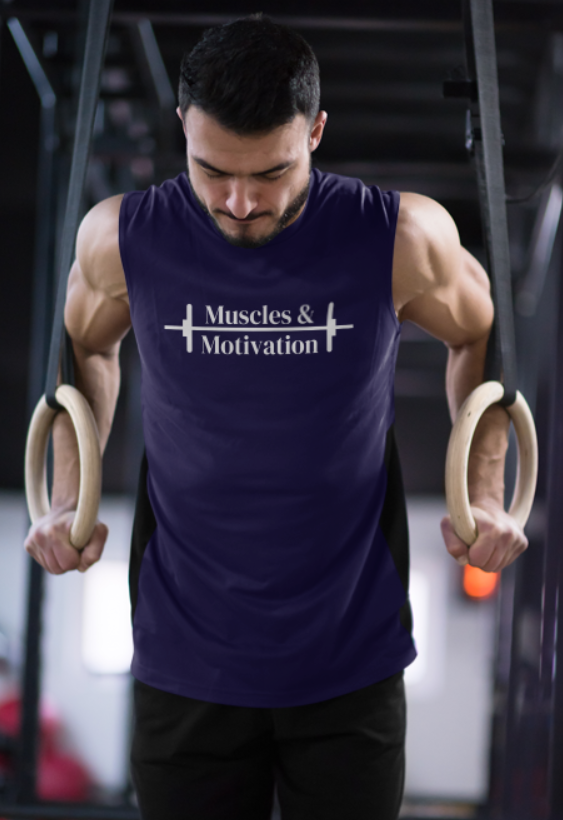 Muscles & Motivation -Fitness lover Sleeveless T shirt for mens