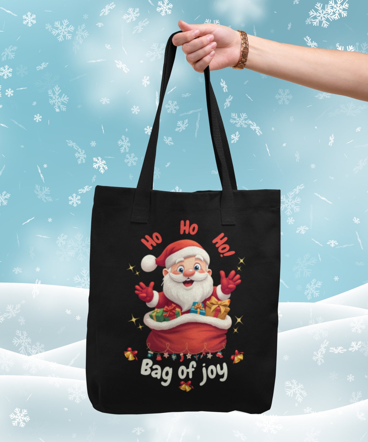 Ho Ho Ho Bag Full of Joy Christmas -Zipper tote bag