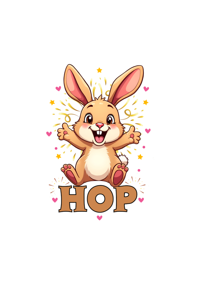 Hop exited bunny -T shirt for twin boy t shirt