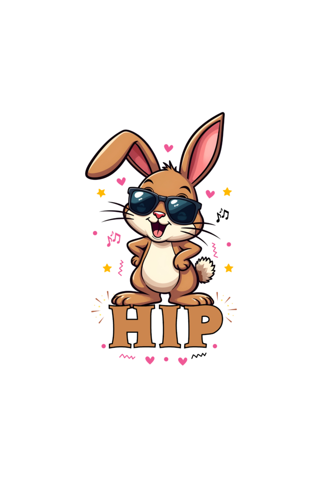 Hip-Cute bunny with hands on hip for twin girl t shirt