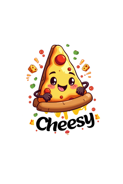 Cute Kawaii cheesy pizza for twin girl T shirt