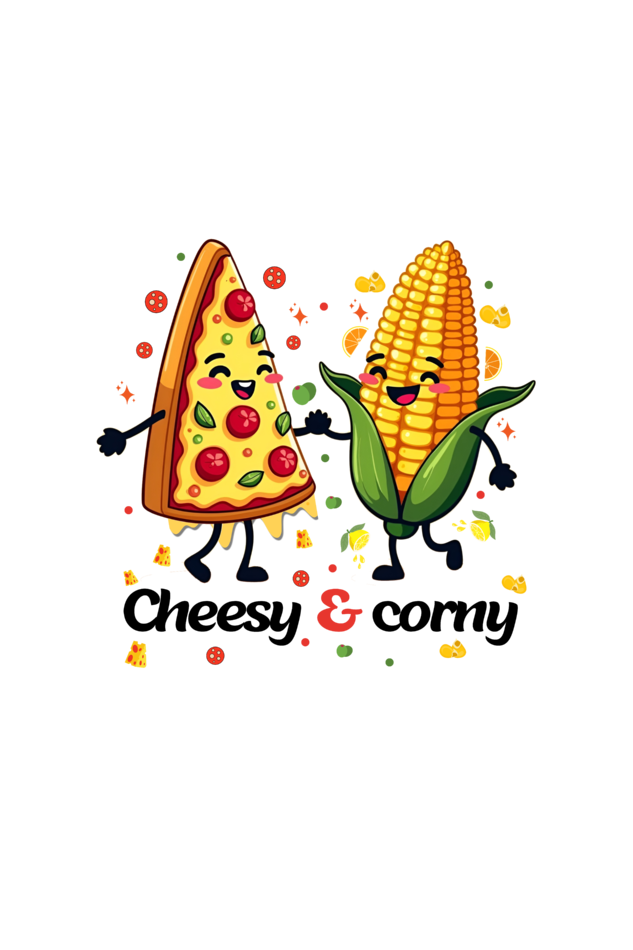 Cute Cheesy & Corny couple-Kid Girl T shirt