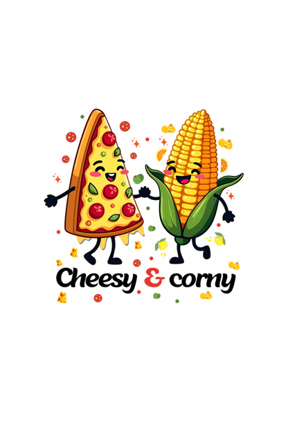 Cute Cheesy & Corny couple-Kid Girl T shirt