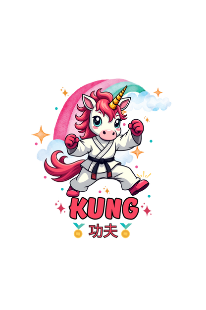 Kungfu - kung Unicorn for Twins Girl t shirt