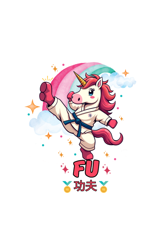 Kung - Fu Karate Position Unicorn Twin Girl t shirt