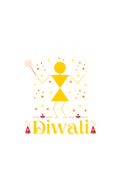 Happy Diwali 2024-warli art style zipper tote bag