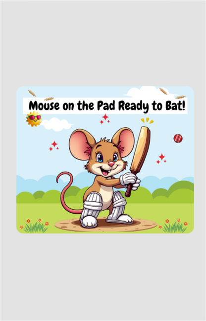 Funny "Mouse on the Pad, Ready to Bat!