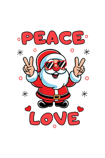 Peace Love adorable Santa in Cool style- Boys T shirt