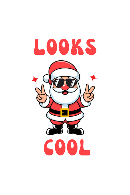 Looks cool! Adorable Santa in Black sunglasses - Girls T shirt