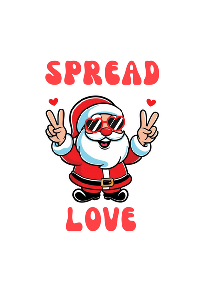 Spread Love with adorable Santa showing peace  -Boyst shirt