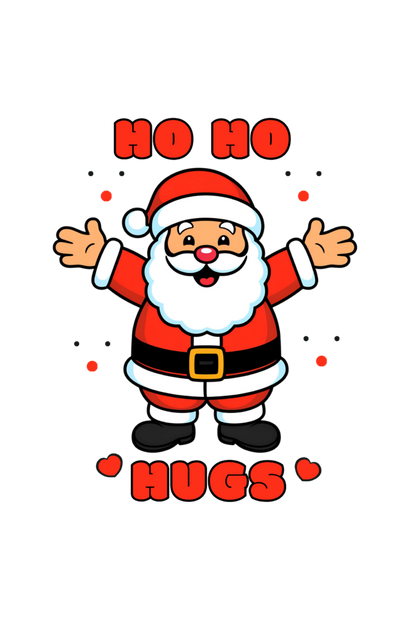 ho Ho Hugs -Cute Santa Hugging Toddlers  Girls T shirt