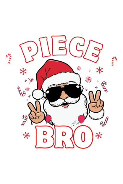 Peace Bro - Santa Merry Christmas in Peace gesture male tee