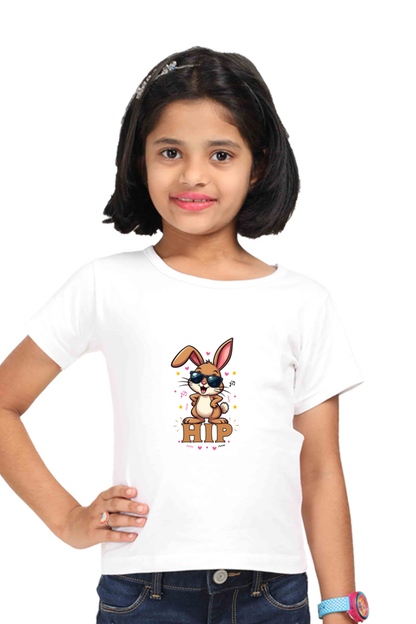 Hip-Cute bunny with hands on hip for twin girl t shirt