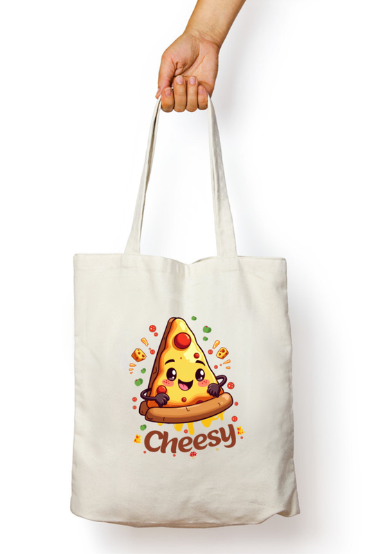 Cute Cheesy - melt your heart -Overloaded with cheese zipper Tote bag